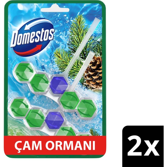 Domestos WC Blok 5'li Güç Tuvalet Bloğu Çam Ferahlığı Maksimum Hijyen 100 G