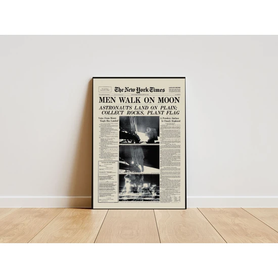 The New York Times Ay'a Yolculuk Duvar Poster 30 x 42 Çerçevesiz