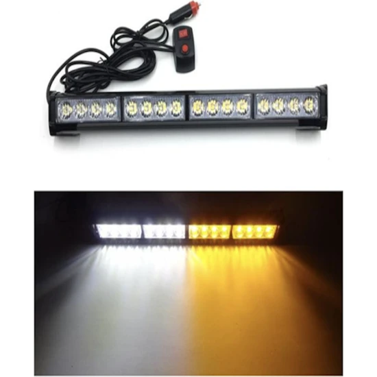 Tepe LED Bar Çakarlı Off Road 12-36V 46CM Sarı-Beyaz Metal Gövde