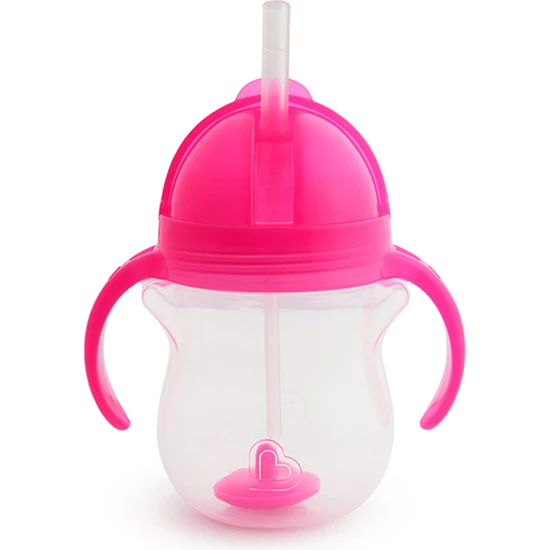 Munchkin Tıklama Kilitli  Uçlu Pipetli Alıştırma Bardağı, 6AY+, 207ML, Pembe, 1 Adet