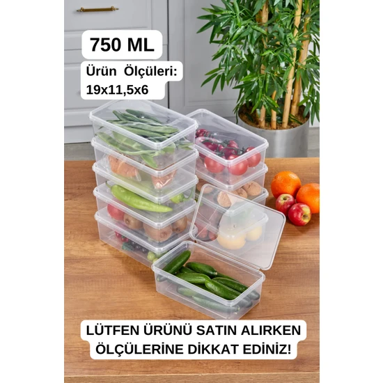 Kitchen Line 6 Adet Kendinden Kapaklı Derin Dondurucuya Uygun Buzluk Kabı Saklama Kabı ,düzenleyici