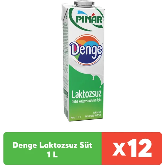 Pınar Denge Laktozsuz Süt 1 L x 12 Adet