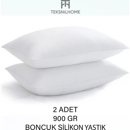 TeksNil Home | 2 ADET BONCUK SİLİKON YASTIK | 900 GRAM | ANTİALERJİK | 50X70 CM | PREMIUM YASTIK