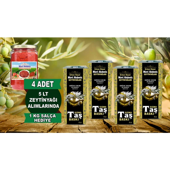 MAVİ AKDENİZ Erken Hasat Soğuk Sıkım Naturel Sızma  Zeytin Yağı 0.3ASIT