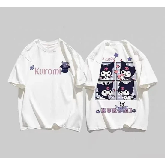 Moon-Puy  Beyaz Anime Harajuku Kuromi-Postcard Photos (Unisex) T-Shirt