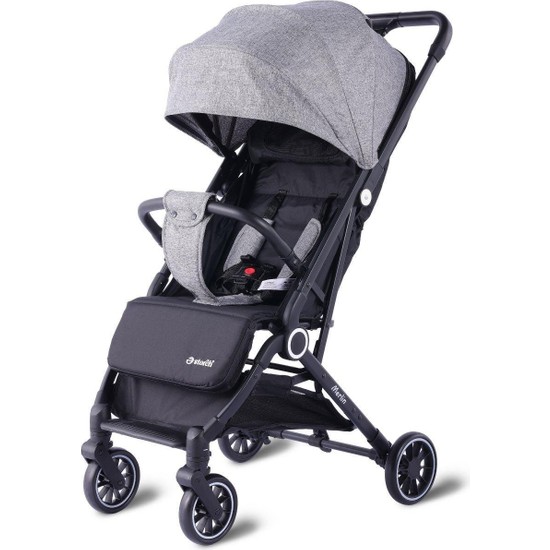 Baby Storch Merlin Model Kabin Boy Gri Bebek Arabası Tek Elle Katlanabilen 0-15 kg Taşıma Kapasitesi