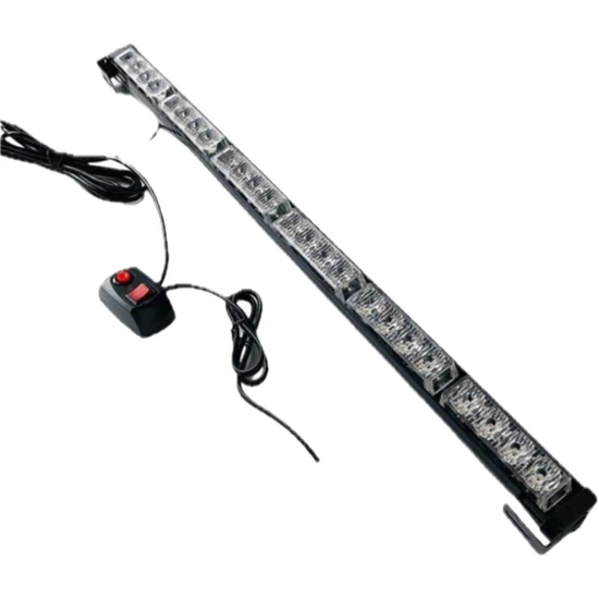 Kgn Tepe Led Bar Çakarlı Off Road 12-36V 68Cm Sarı-Sarı Metal Gövde