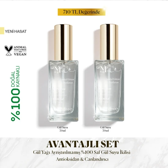 Misbahçe Limited Edition Saf Gül Suyu 50 ml 2'li Set