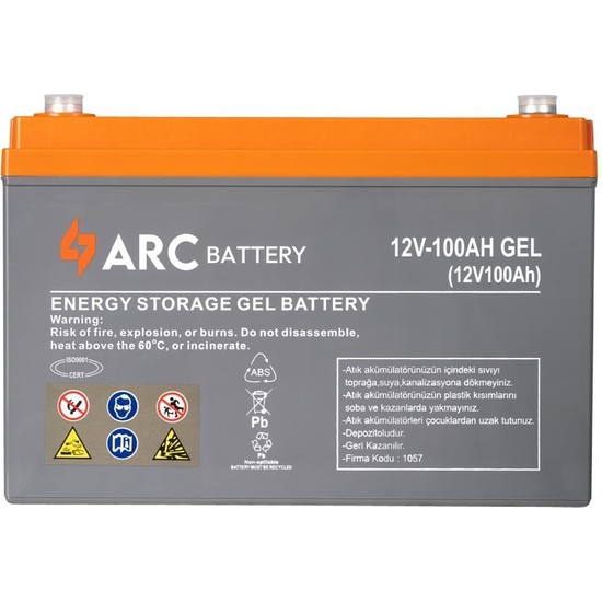 Arc 12 Volt 100 Amper Jel Akü (Üretim Tarihi: 2024) Fiyatı