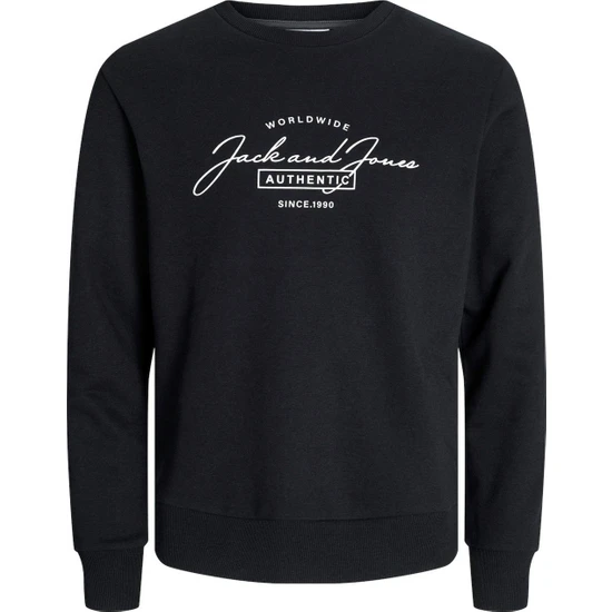 Jack & Jones Jjferrıs Sweat Crew Neck Siyah Erkek Sweatshirt