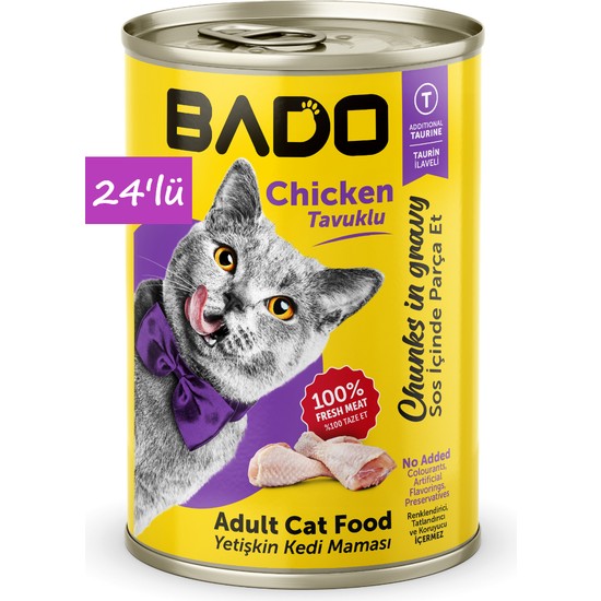 Bado Tavuk Etli Yetişkin Kedi Maması Süper Premium 400 gr 24'lü Tahıllı Lezzet