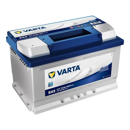 Varta E43 12V 72 Ah 680A Blue Dynamic Akü (Ford-Opel Alçak Tip) (Üretim Yılı: 2023)