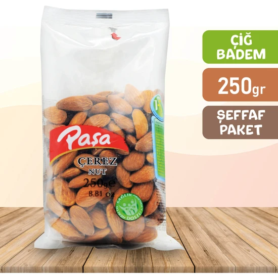 Paşa Kuruyemiş Çiğ Badem Içi Şeffaf Paket 250 gr (Naturel )