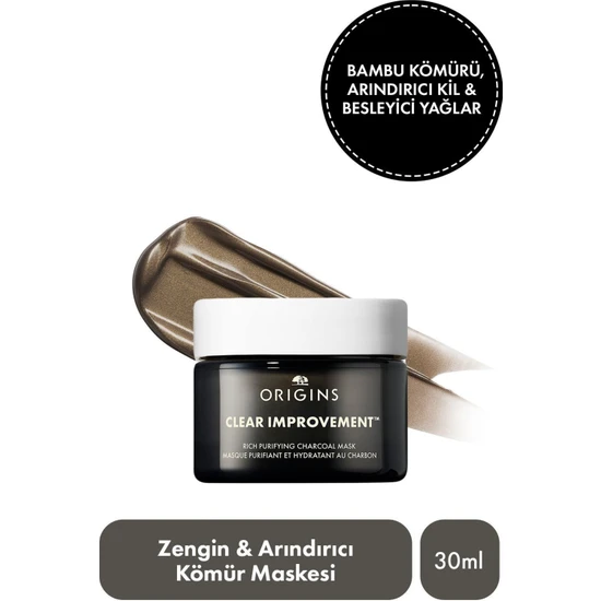 Origins Clear Improvement™ Kömür Içeren Zengin Arındırıcı Bakım Maskesi 30ml