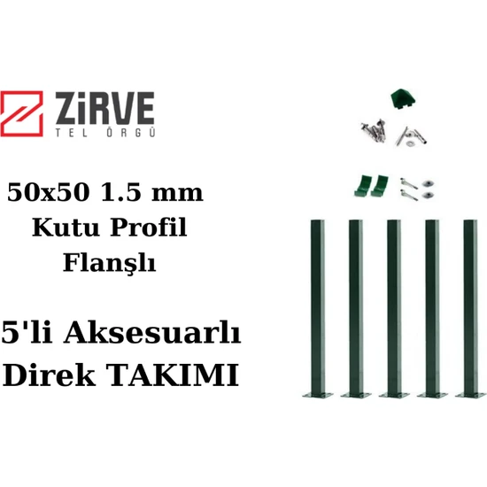 Zirve Tel Örgü 150 cm Panel Çit Direği Aksesuarlı (5 Adet)