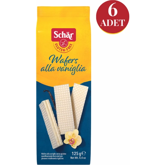 Schar Wafers Alla Vaniglia Glutensiz Vanilyalı Gofret 125 GR (6 ADET)