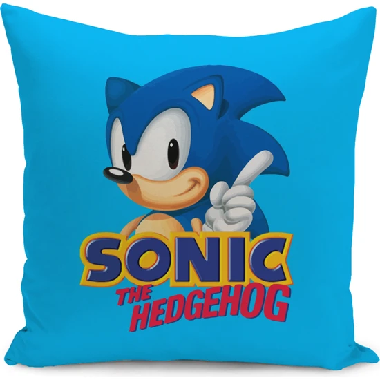 Yaya Design Co Sonic Desenli Dekoratif Dijital Baskılı Kırlent Kılıfı Ve Yastık