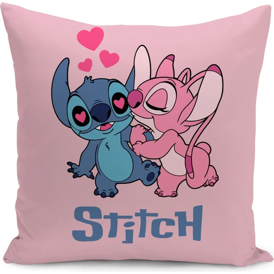 Yaya Design Co Stitch Ve Angel Desenli Dijital Baskılı Kırlent Kılıfı Ve Yastık