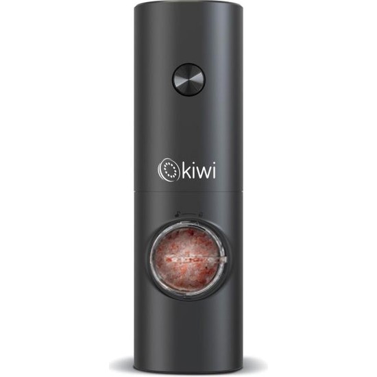 Siyah Kiwi Pilli Işıklı Tuz Karabiber Değirmeni Otomatik Baharat Öğütücü Modern Mutfak Aksesuarı