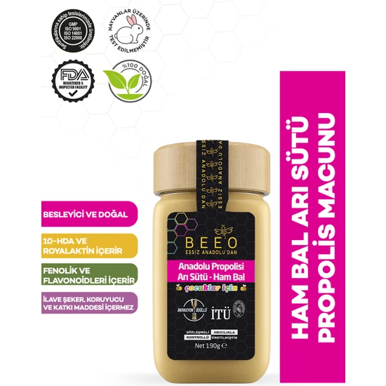 Bee'O Propolis + Arı Sütü + Ham Bal (Çocuk) 190g