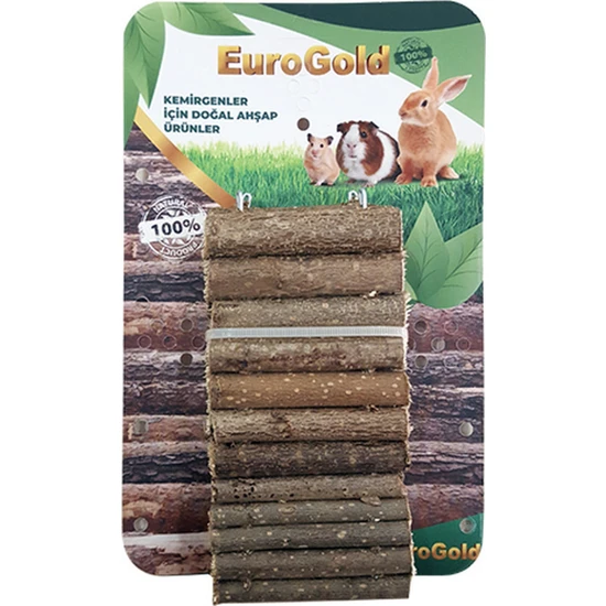 Eurogold Doğal Ahşap Kemirgen Tüneli 7X30CM 13