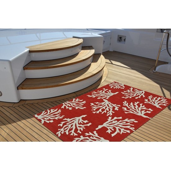 Rugs Modern Marin Yat Koleksiyonu Kırmızı Mercan Desenli Fiyatı