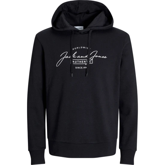 Jack & Jones Erkek Sweatshirt Siyah 12256838 Jjferrıs Sweat Hood