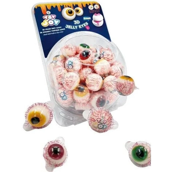 Toy Joy 3D Göz Şekilli Dolgulu Yumuşak Şeker 18GR 64'lü