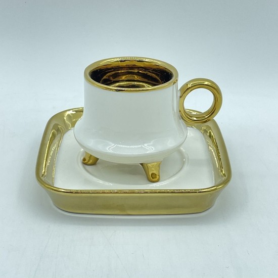 Violet 6 Kişilik Gold Yaldızlı Porselen Kahve Fincan Takımı Fiyatı