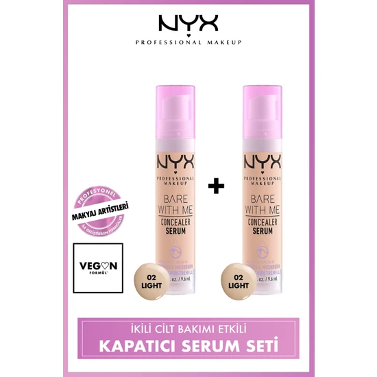 Nyx Professional Makeup 2'li Bare With Me Concealer Serum - 02 Lıght