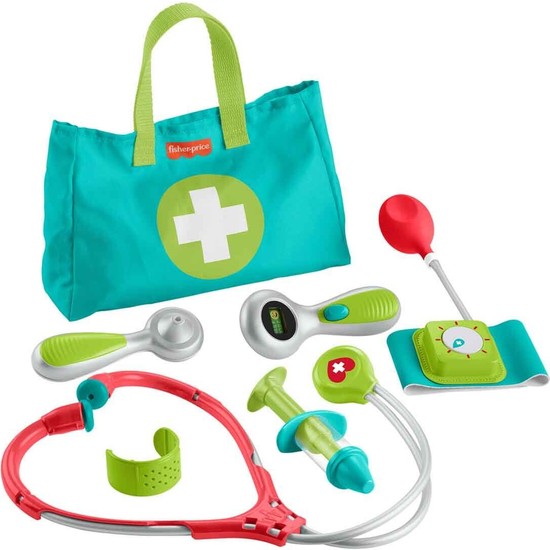 Fisher-Price Doktor Seti 7 Parça Eğlenceli Oyun Seti Çocuklar için Sağlıklı Alışkanlıklar Geliştirir