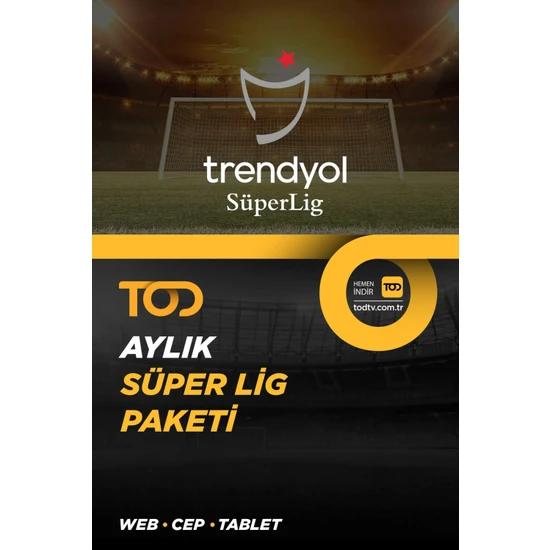 TOD 1 Aylık Süper Lig Paketi - (Web + Cep + Tablet)