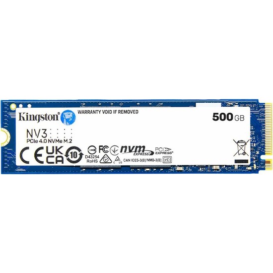 Kingston NV3 500GB M.2 NVMe PCIe 4.0 SSD 6000 MB/s Okuma 2200 MB/s Yazma Hızı