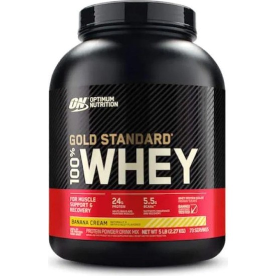 Optimum Nutrition Gold Whey Protein Tozu 2280 gr Muz Aromalı WPC İçeriği ile Yüksek Protein