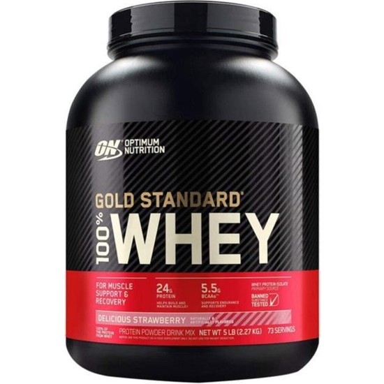 Optimum Nutrition Optimum Gold 100% Whey Protein Tozu 2270 gr Çilek Aromalı Amerika Menşeli Güçlü İçerik
