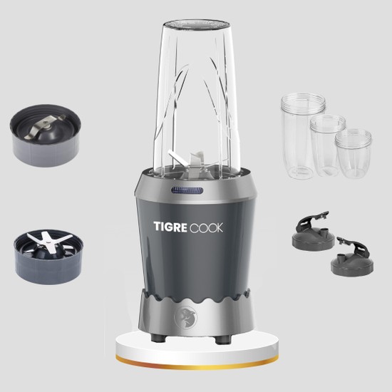 Tigrecook Nutrıshake 3 In 1 Paslanmaz Çelik Bıçaklı Kişisel Smoothie Blender ve Kahve Baharat Öğütücü 1000W