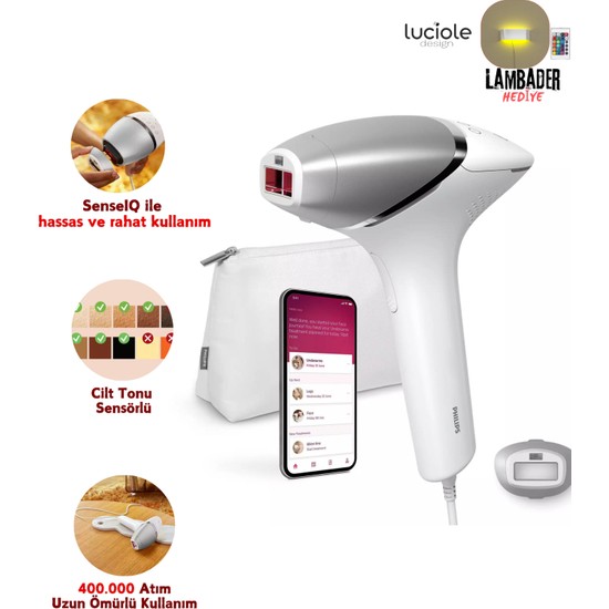 Philips Cilt Tonu Sensörlü 450.000 Atım Premium Ipl Lazer Epilasyon+ Luciole Lambader