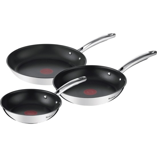 Tefal Duetto Kızartma Tavası Seti 28 cm Titanyum Kaplama Açık Gri Malzeme ile 3 Parça