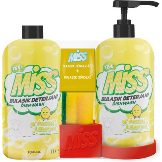 Miss Bulaşık Deterjanı ve Bulaşık Süngeri - Avantajlı Paket