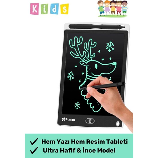 Premium LCD Ekranlı Kalemli Dijital Çizim Tableti Yazı Tahtası Boyama Resim Akıllı Tablet 8,5 Inç