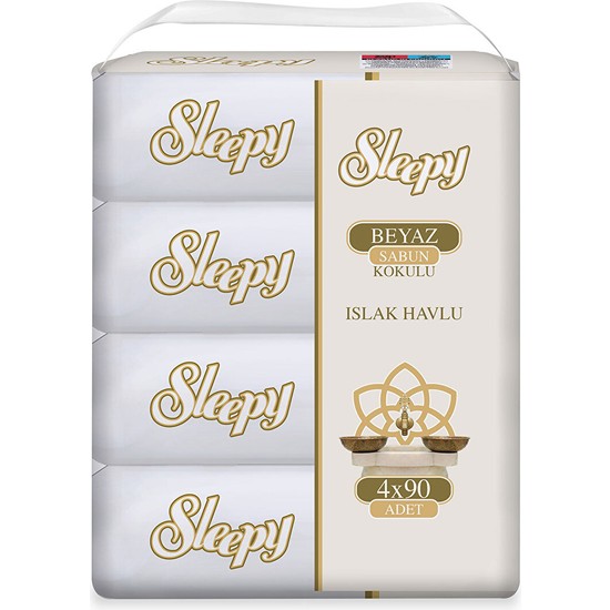 Sleepy Islak Havlu Beyaz Sabun Koku 4 x 90 Adet