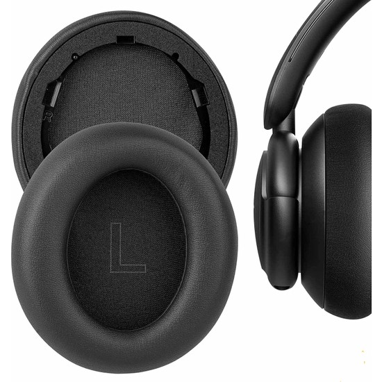 Mrs Toys Anker Life Q30 / Q35 Kulak Yastıkları, Kulaklık Kulak Yastıkları Süngeri Pedi Anker Soundcore Life Q30 Q35 Q30 Bt Q35 Bt Prefesyonel Sünger Köpük Için Protein Deri Kulak Yastık-Siyah