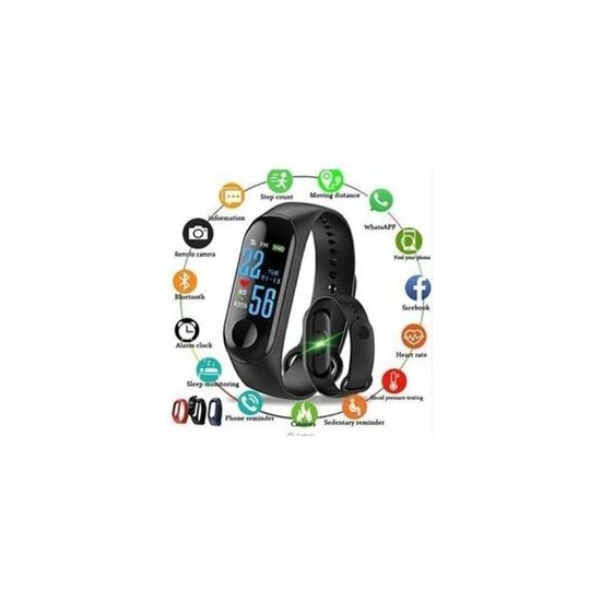 Technodia M3 Akıllı Bileklik Sport Günlük Kullanım ve Akıllı Saat Ios ve Android Tüm Telefonlara Uyumlu