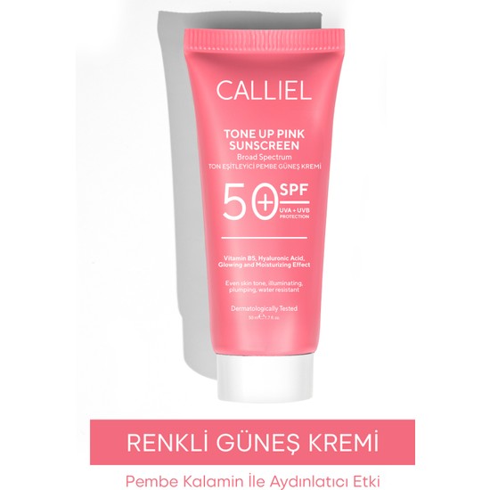 Calliel Ton Eşitleyici , Aydınlatıcı Spf 50+ Renkli Güneş Kremi Glutatyon, Hyaluronik Asit Etkili 50 ml