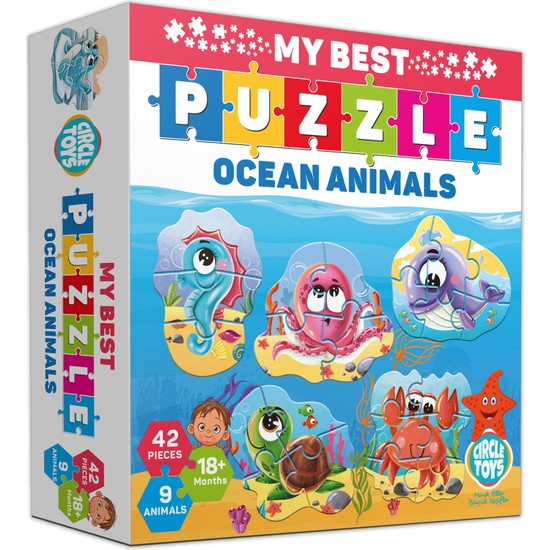 Circle Toys My Best Puzzle 42 Parça Eğitici Ocean Animals 1+ Yaş İçin Zeka Geliştirici Oyun