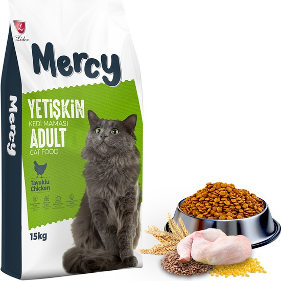 Mercy Tavuklu Yetişkin Kedi Maması Ekonomik 15 kg Yüksek Protein Kaynağı