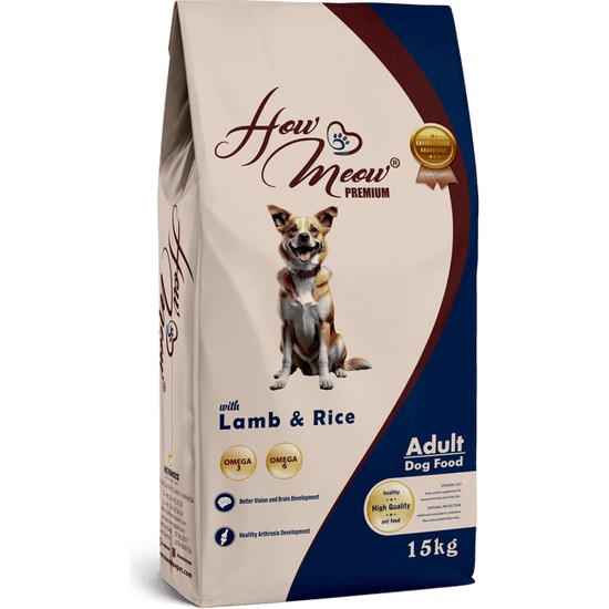 How Meow Yetişkin Köpek Kuru Maması Kuzulu ve Pirinçli