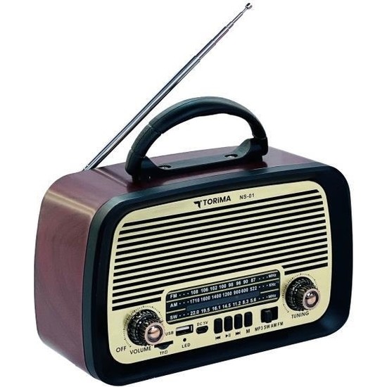 Torima Bluetooth Hoparlör Nostlajik Radyo Speaker NS-01 Kahverengi