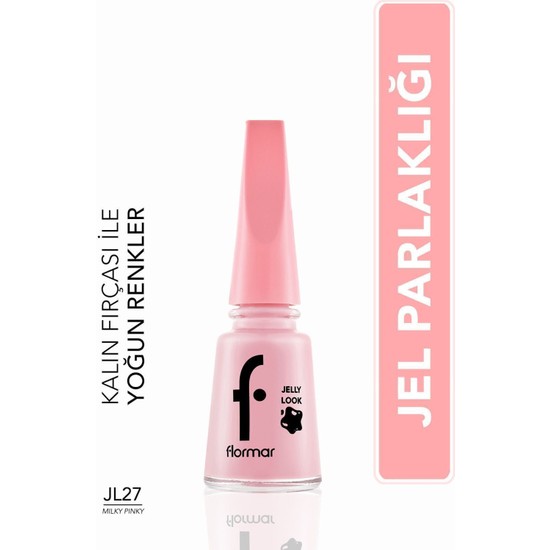 Flormar Jelly Look Parlak Oje JL27 Milky Pinky 8690604282210 Yoğun Renk ve Jel Görünüm Özelliği
