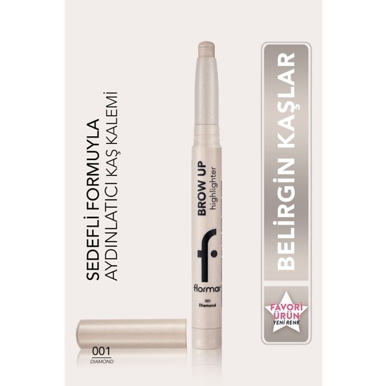Flormar Kremsi Dokulu Brow Up Highlighter Pencil Aydınlatıcı Kalem- Gümüş (001 Diamond) 8682536072434